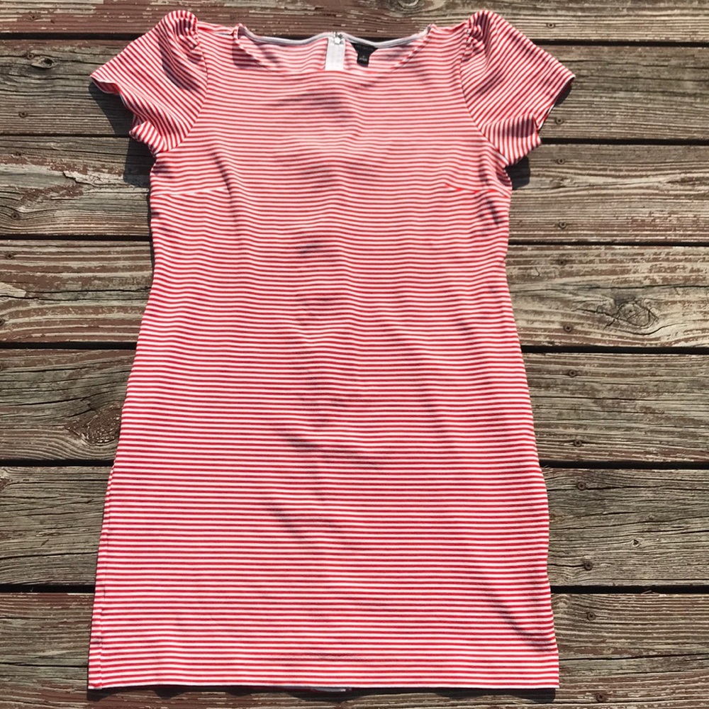 Ann Taylor Red and White Stripes Dress 12